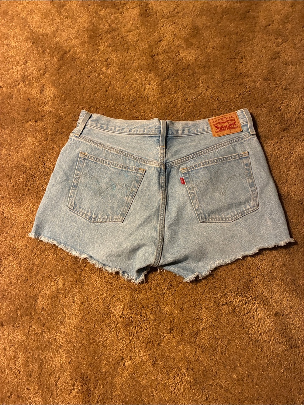 Levi's Women's Light Blue Denim Cutoff Shorts with Frayed Hem